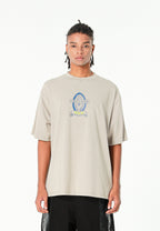 Camiseta de corte regular lavada con logo infinito y cruz bordada | MWM [PS_COLORS:GREY]