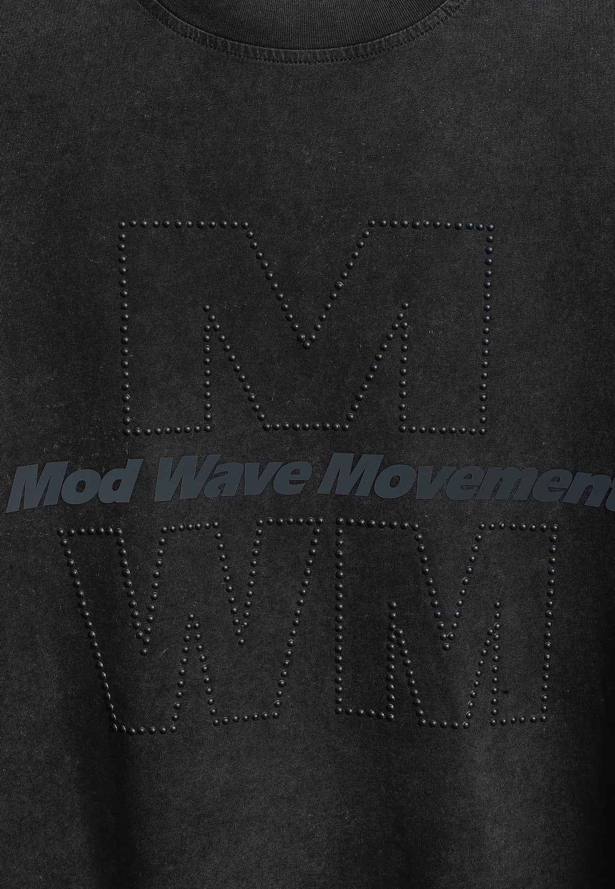 Camiseta de corte relajado y cuadrado lavada con logotipo MWM de tachuelas | MWM [PS_COLORS:BLACK]