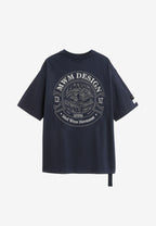 Camiseta de corte regular con motivo Eye MWM bordado en pecho y espalda | MWM [PS_COLORS:BLUE]