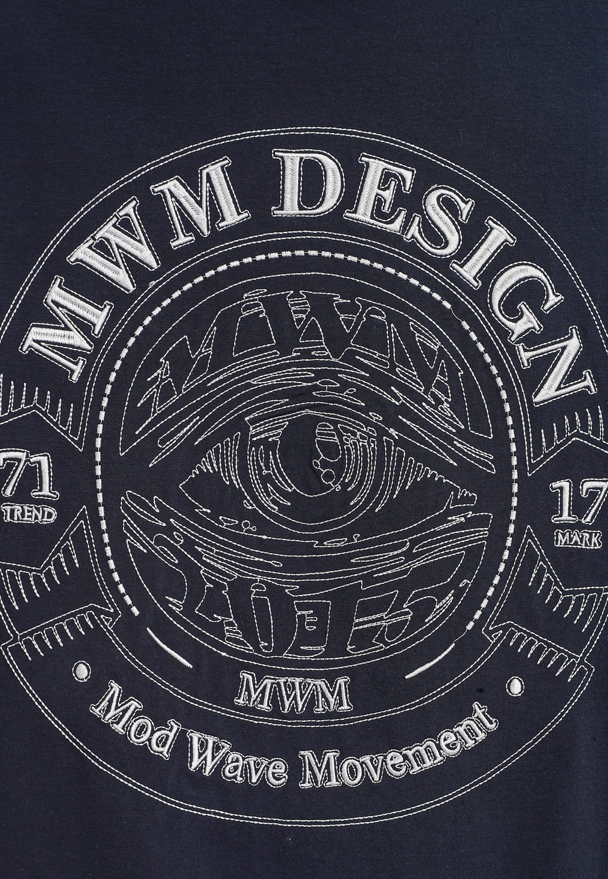 Camiseta de corte regular con motivo Eye MWM bordado en pecho y espalda | MWM [PS_COLORS:BLUE]