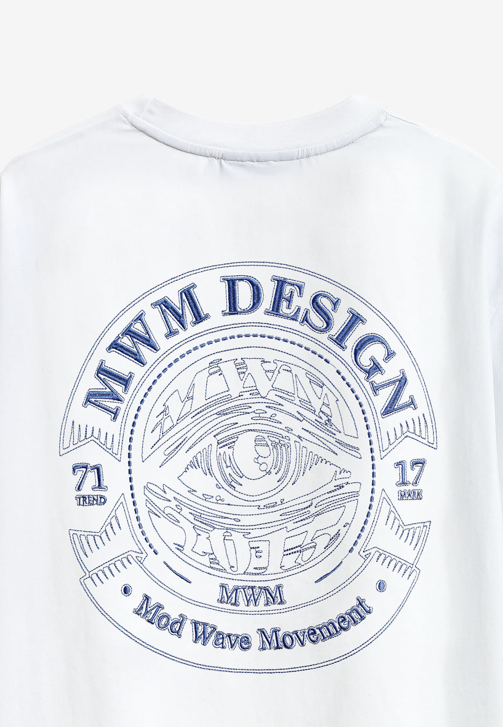 Camiseta de corte regular con motivo Eye MWM bordado en pecho y espalda | MWM [PS_COLORS:WHITE]