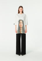 Camiseta Faces de algodón mercerizado con print de gran formato | MWM [PS_COLORS:WHITE]