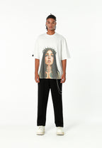 Camiseta Faces de algodón mercerizado con print de gran formato | MWM [PS_COLORS:WHITE]