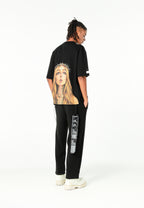 Camiseta Faces de algodón mercerizado con print de gran formato | MWM [PS_COLORS:BLACK]