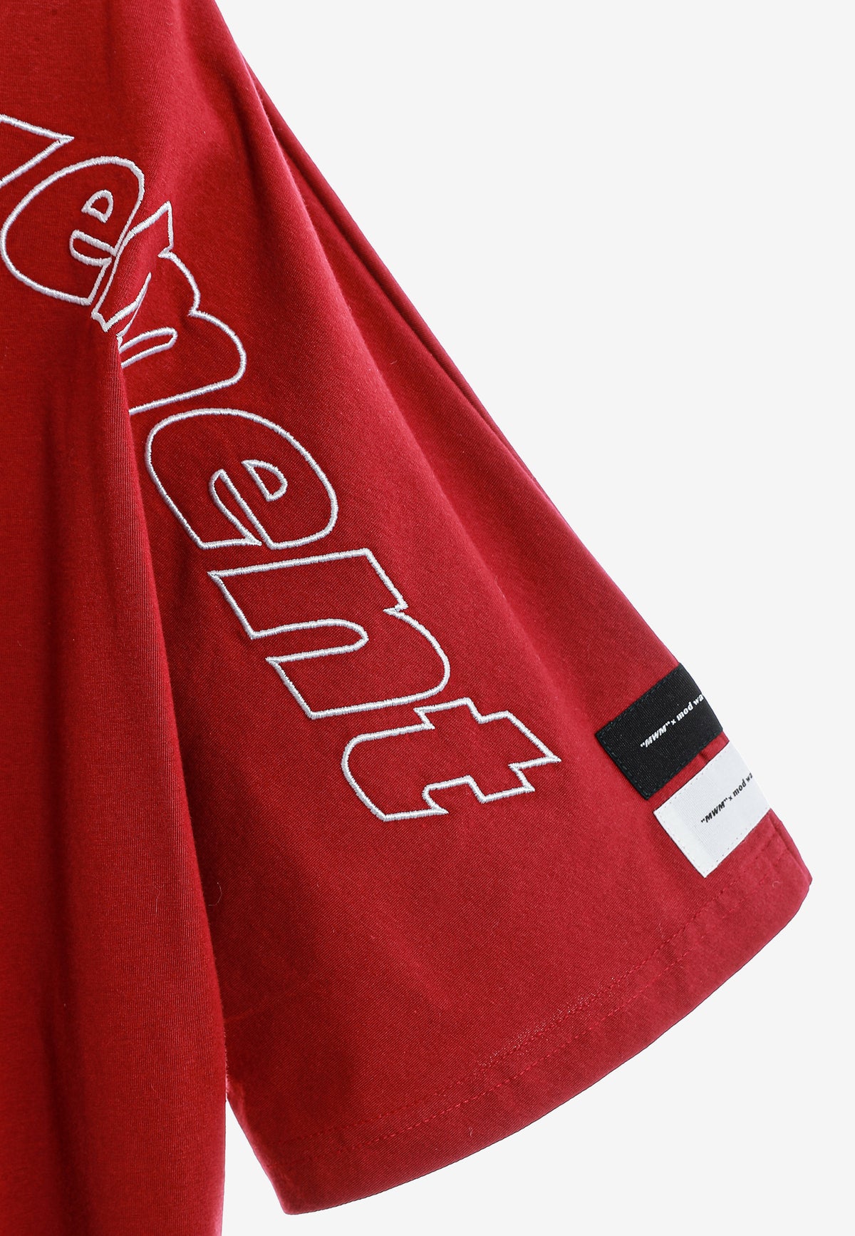 Camiseta oversize Iconic Logo con bordado Mod Wave Movement en hombros y espalda | MWM [PS_COLORS:BURGUNDY]