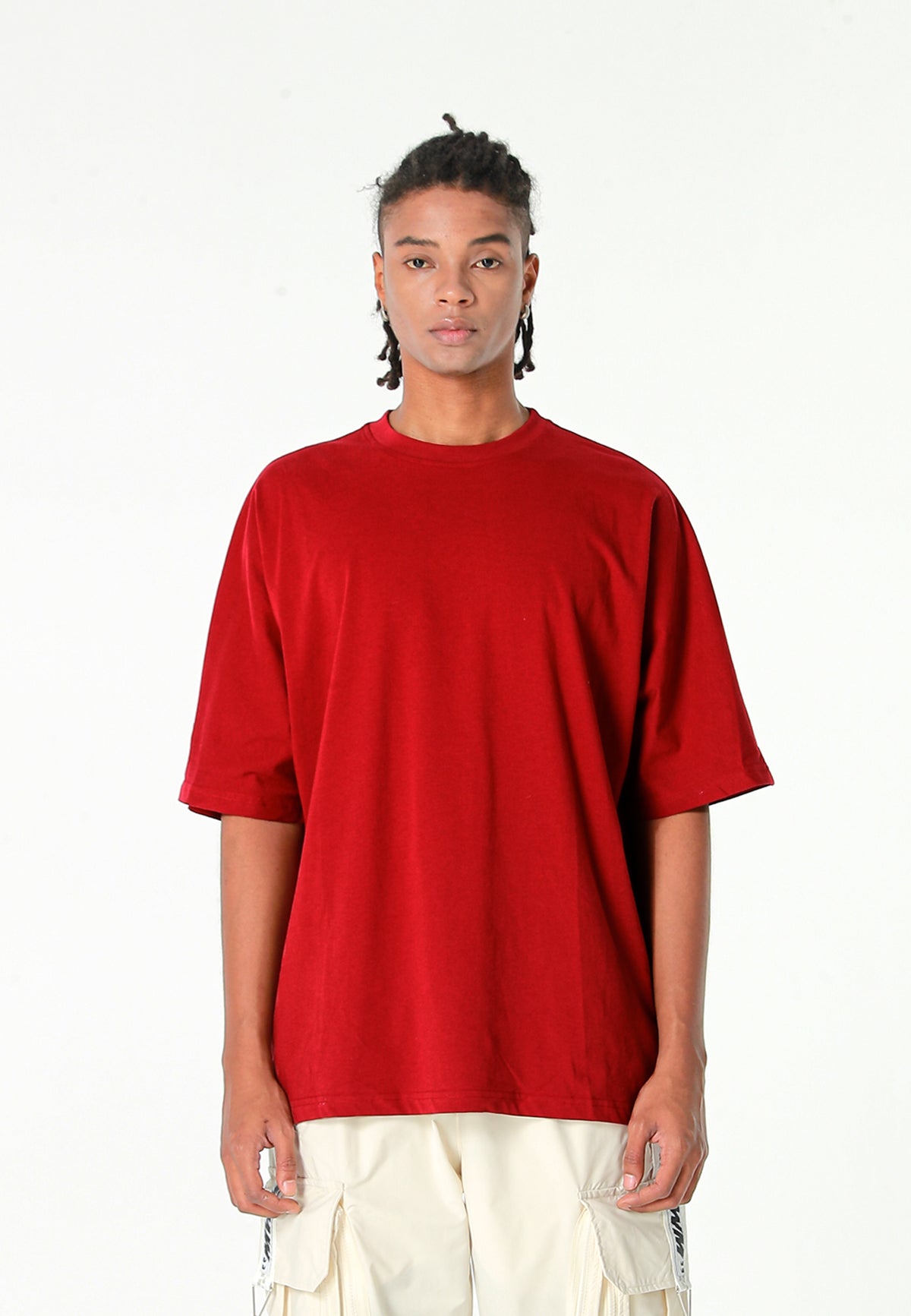 Camiseta oversize Iconic Logo con bordado Mod Wave Movement en hombros y espalda | MWM [PS_COLORS:BURGUNDY]