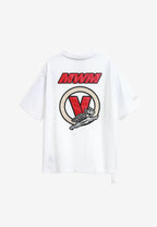 Camiseta Vanguard Dogs VDOG de corte regular con bulldog y aplicaciones efecto piel en la espalda | MWM [PS_COLORS:WHITE]