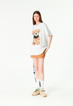 Camiseta TEDDY de corte regular con print Teddy en frontal y espalda | MWM [PS_COLORS:WHITE]