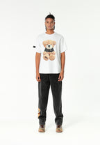 Camiseta TEDDY de corte regular con print Teddy en frontal y espalda | MWM [PS_COLORS:WHITE]