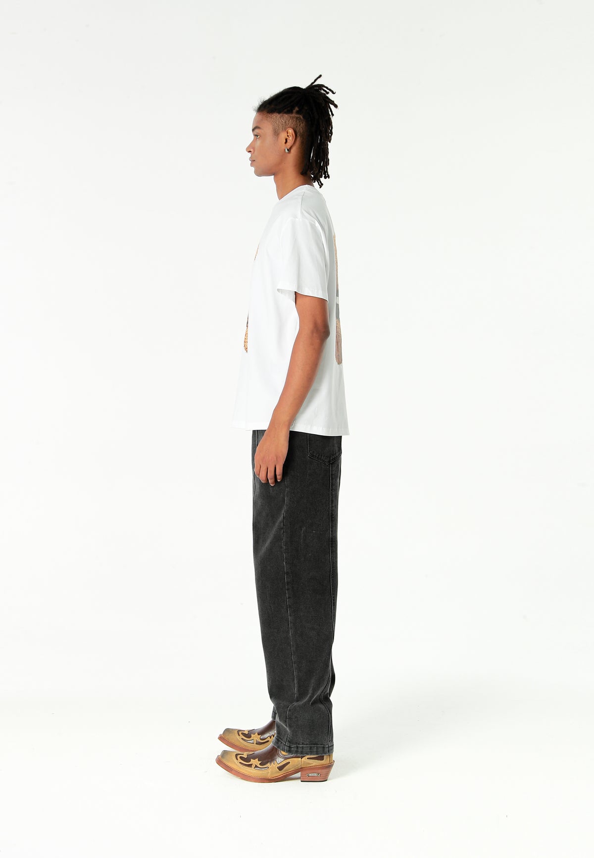 Camiseta TEDDY de corte regular con print Teddy en frontal y espalda | MWM [PS_COLORS:WHITE]