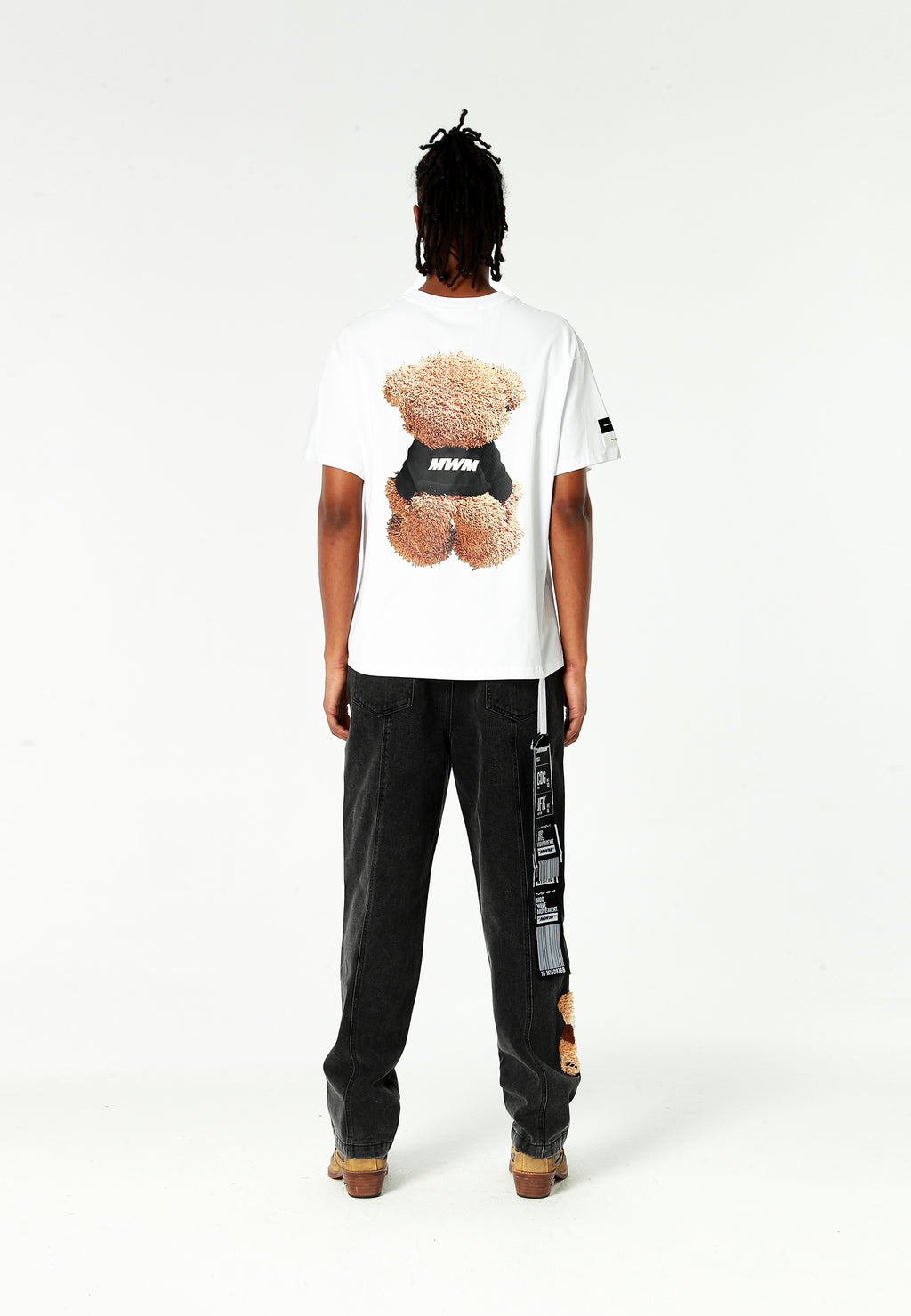 Camiseta TEDDY de corte regular con print Teddy en frontal y espalda | MWM [PS_COLORS:WHITE]