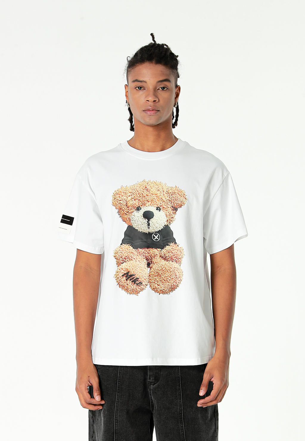 Camiseta TEDDY de corte regular con print Teddy en frontal y espalda | MWM [PS_COLORS:WHITE]