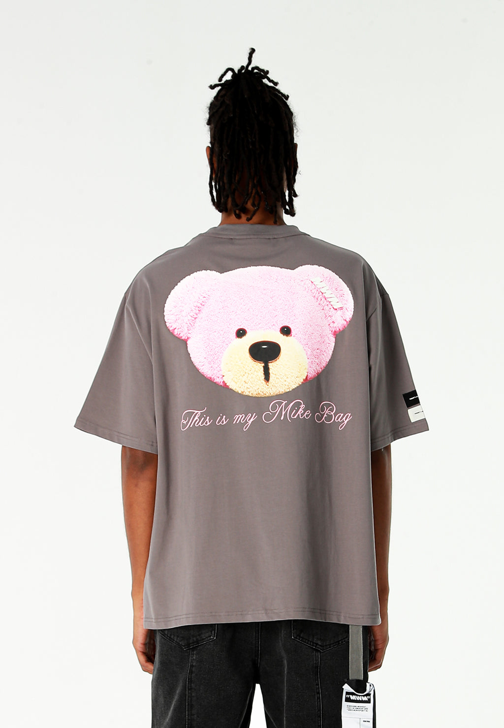 Camiseta TEDDY Mike Bag de corte regular con print en pecho y espalda | MWM [PS_COLORS:GREY]