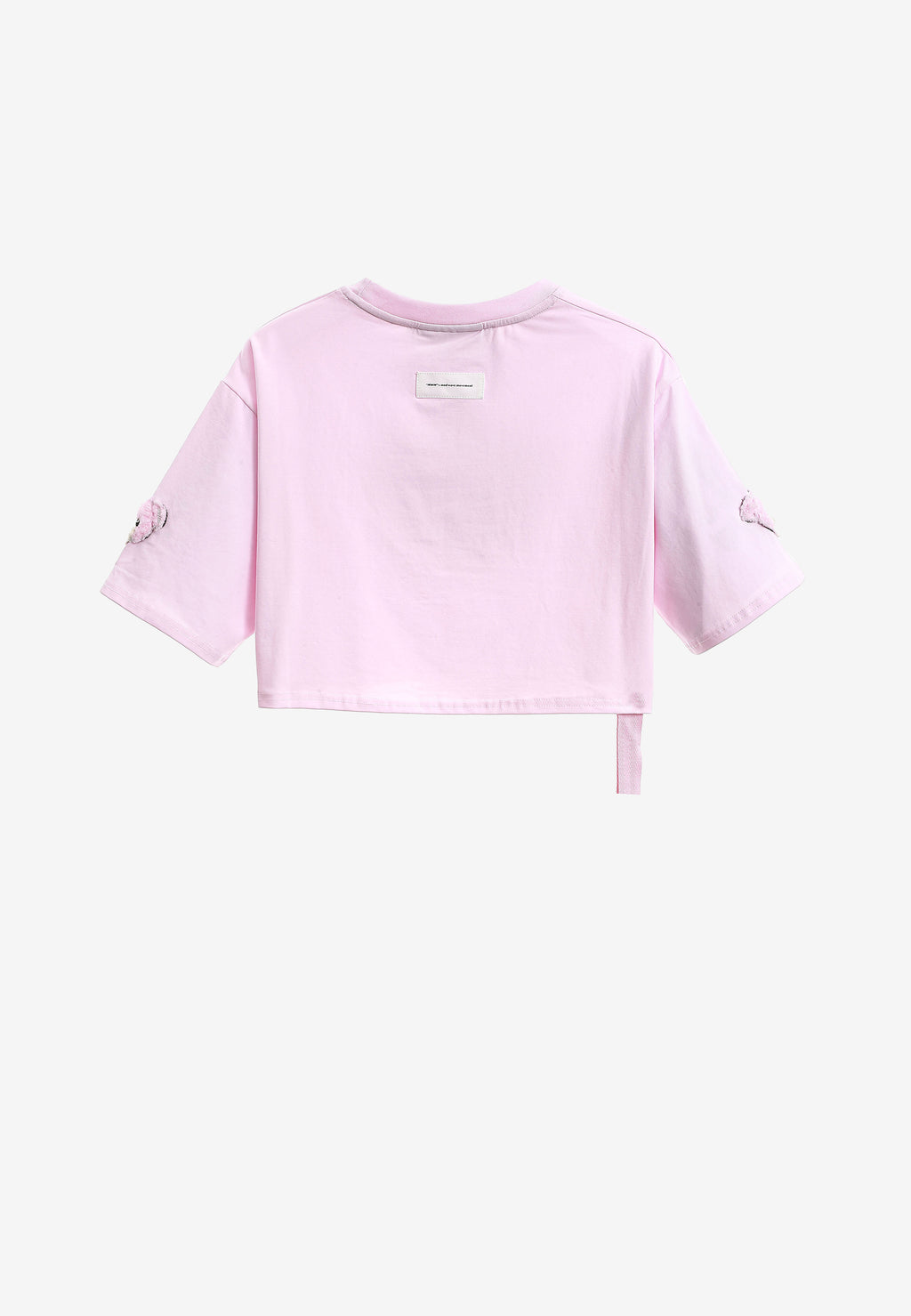 Camiseta de mujer TEDDY Mike Bag corta con gran parche frontal y detalles en mangas | MWM [PS_COLORS:PINK]