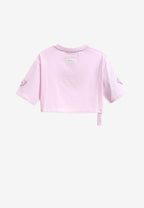 Camiseta de mujer TEDDY Mike Bag corta con gran parche frontal y detalles en mangas | MWM [PS_COLORS:PINK]