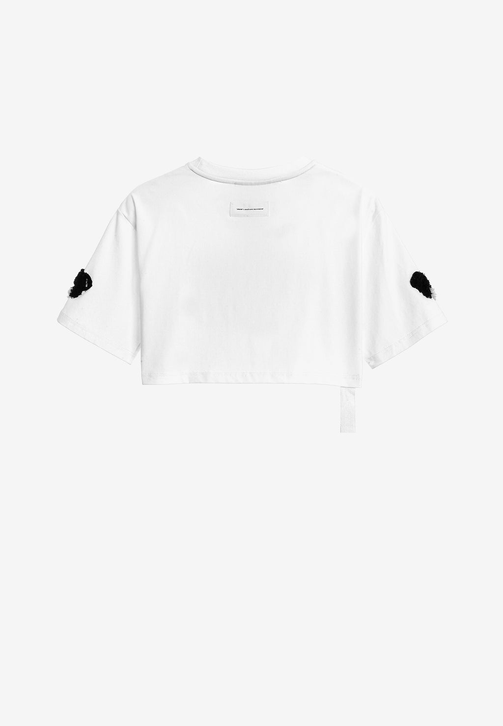 Camiseta de mujer TEDDY Mike Bag corta con gran parche frontal y detalles en mangas | MWM [PS_COLORS:WHITE]