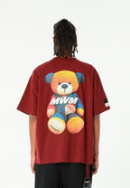 Camiseta TEDDY de corte regular con print patchwork 3D en la espalda | MWM [PS_COLORS:BURGUNDY]