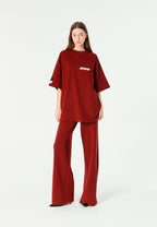 Camiseta TEDDY de corte regular con print patchwork 3D en la espalda | MWM [PS_COLORS:BURGUNDY]