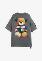 Camiseta TEDDY de corte regular con print patchwork 3D en la espalda | MWM [PS_COLORS:GREY]