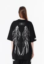 Camiseta Wings de corte relajado con alas de strass en la espalda | MWM [PS_COLORS:BLACK]