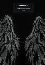 Camiseta Wings de corte relajado con alas de strass en la espalda | MWM [PS_COLORS:BLACK]