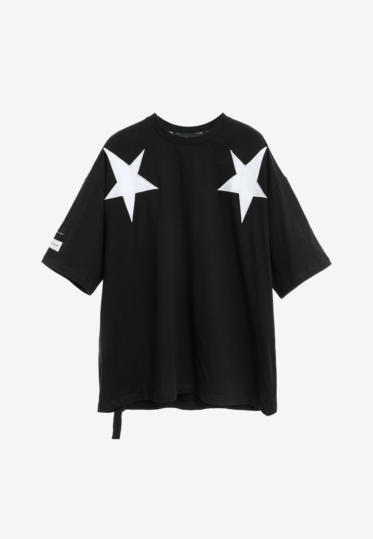 Camiseta Wings de corte relajado con estrellas frontales y doble parche de alas en la espalda | MWM [PS_COLORS:BLACK BLUE]