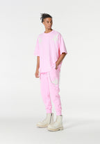 Camiseta Wings de corte relajado con estrellas frontales y doble parche de alas en la espalda | MWM [PS_COLORS:PINK]