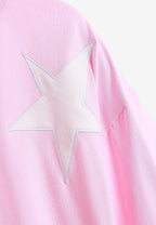 Camiseta Wings de corte relajado con estrellas frontales y doble parche de alas en la espalda | MWM [PS_COLORS:PINK]