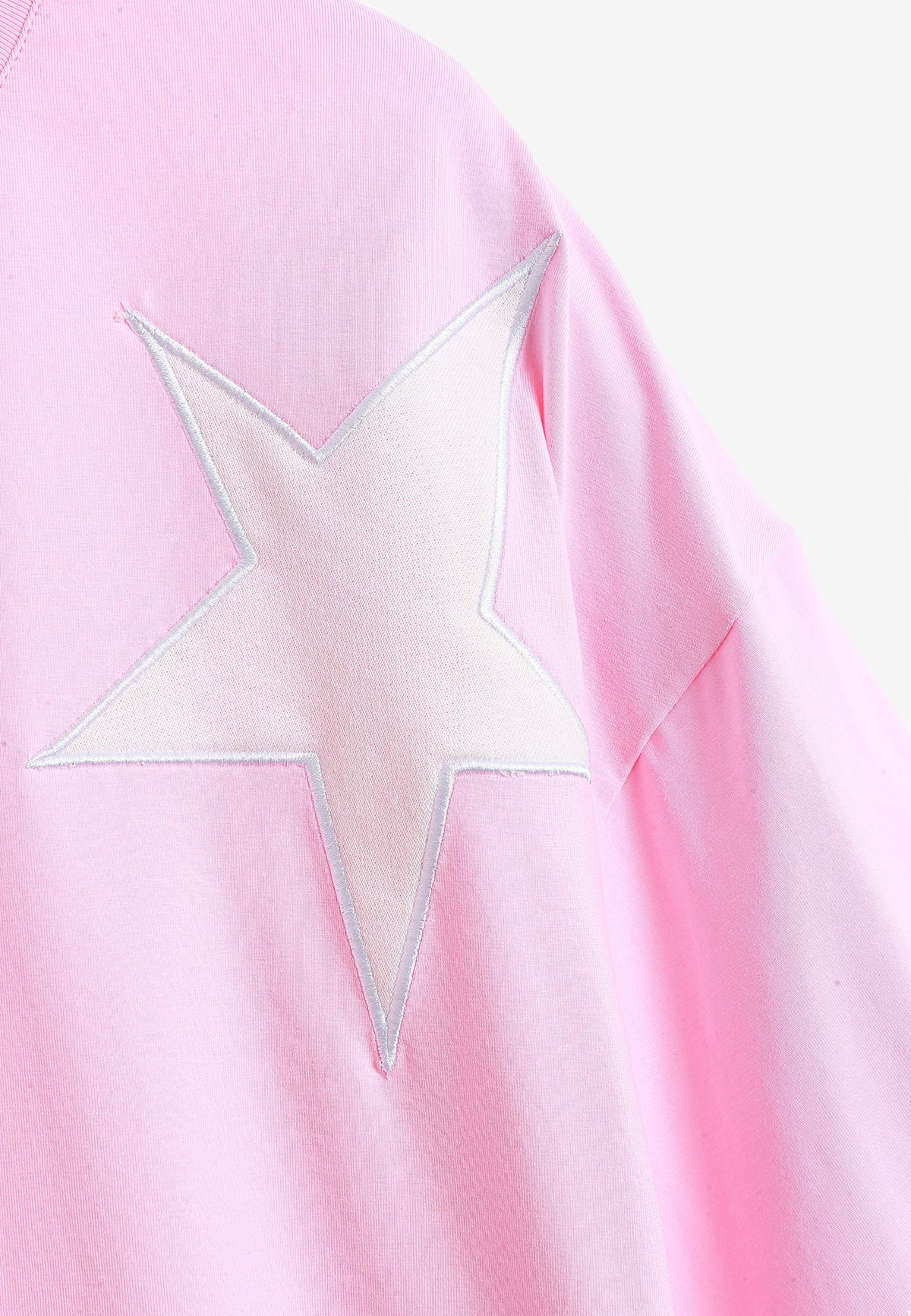 Camiseta Wings de corte relajado con estrellas frontales y doble parche de alas en la espalda | MWM [PS_COLORS:PINK]