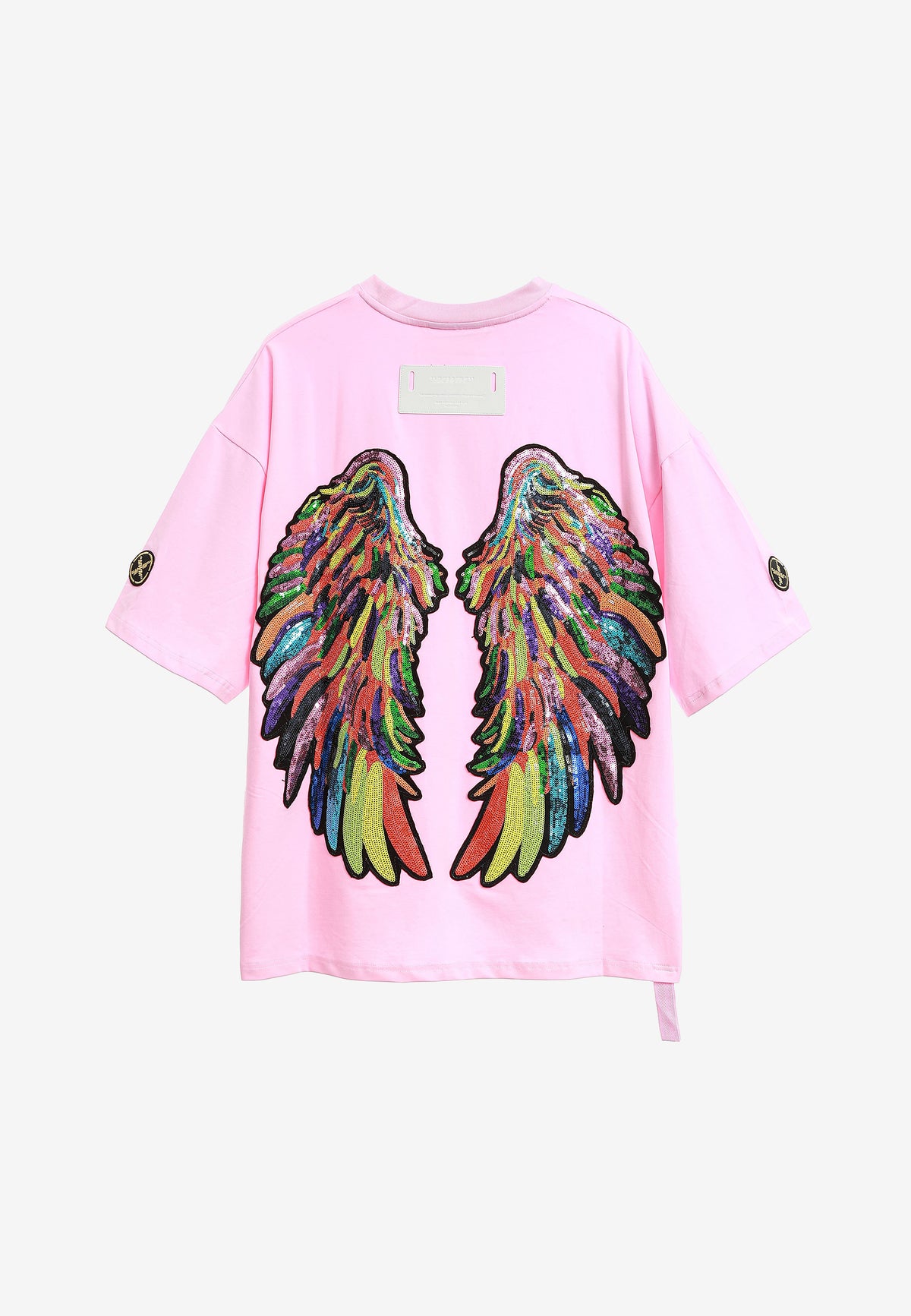 Camiseta Wings de corte relajado con alas de tachuelas en la espalda | MWM [PS_COLORS:PINK]