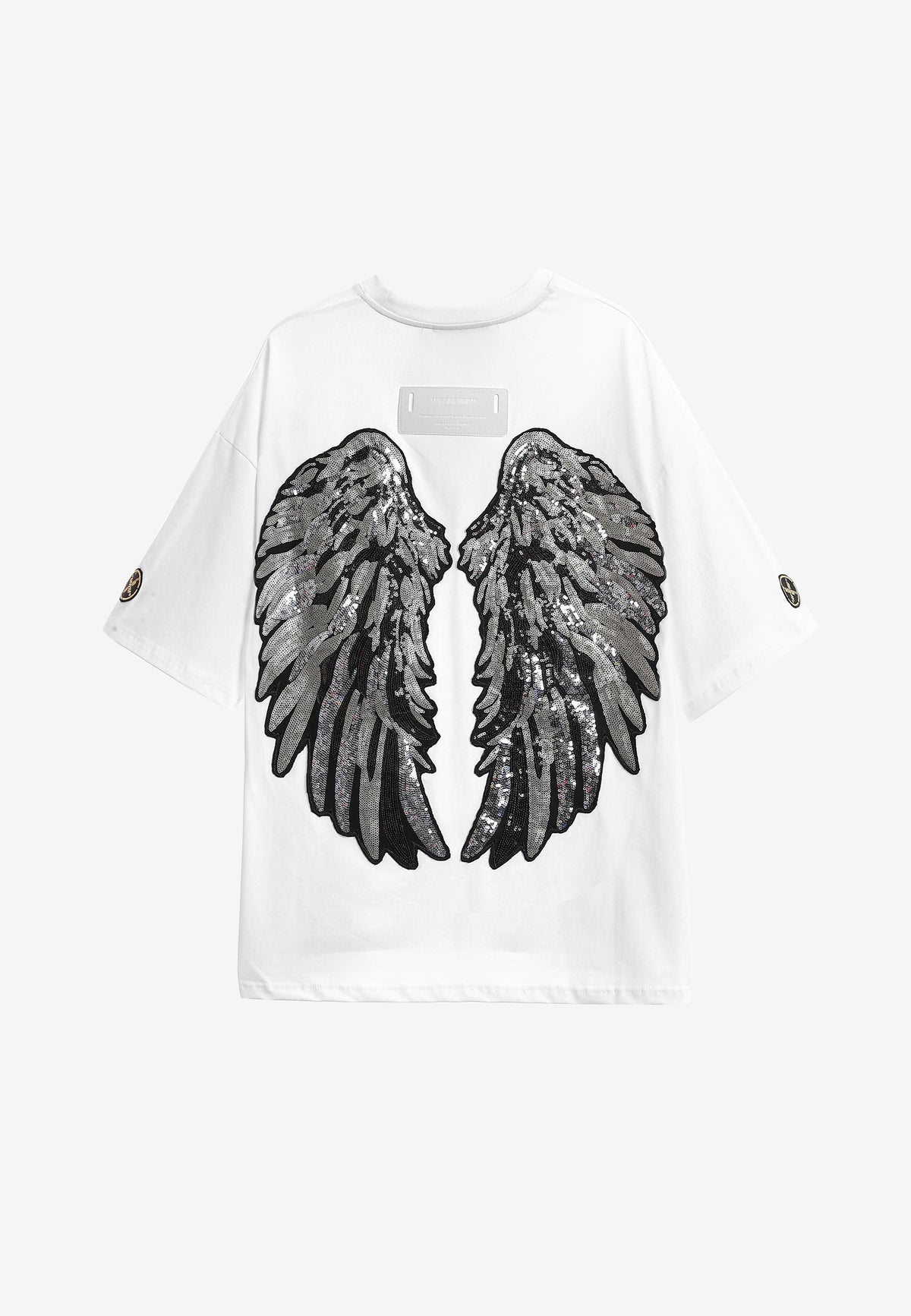 Camiseta Wings de corte relajado con alas de tachuelas en la espalda | MWM [PS_COLORS:WHITE]