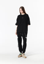 Camiseta Wings de corte relajado con parches Mini Wings en las mangas | MWM [PS_COLORS:BLACK]