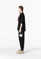 Camiseta Wings de corte relajado con parches Mini Wings en las mangas | MWM [PS_COLORS:BLACK]