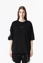 Camiseta Wings de corte relajado con parches Mini Wings en las mangas | MWM [PS_COLORS:BLACK]