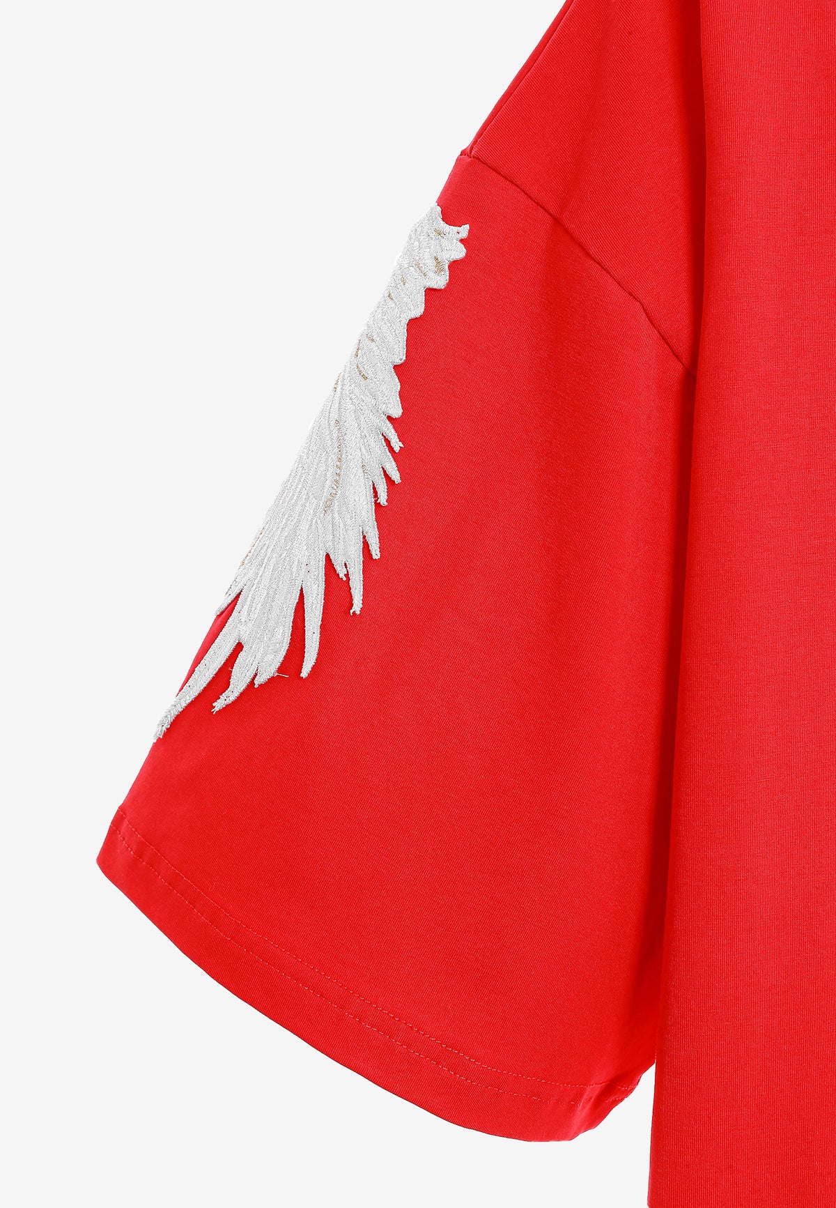Camiseta Wings de corte relajado con parches Mini Wings en las mangas | MWM [PS_COLORS:RED]
