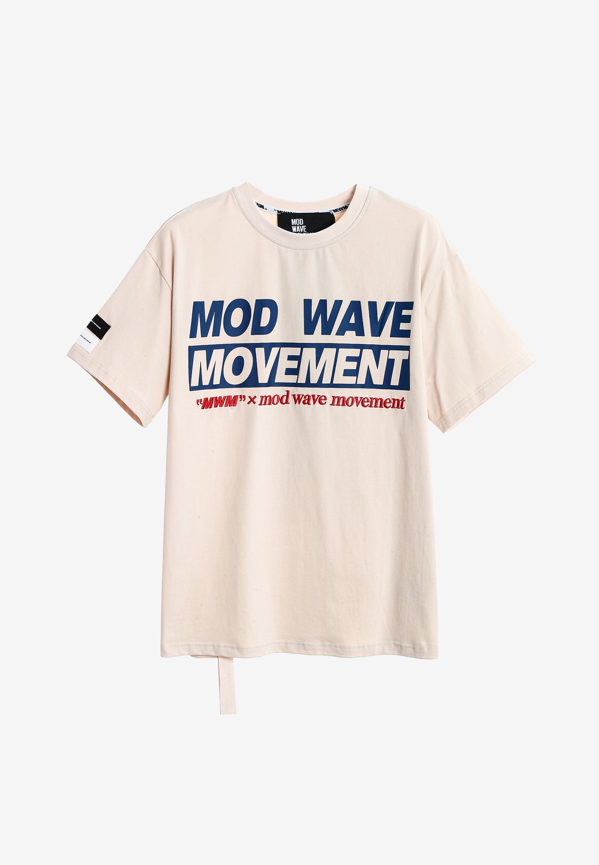 Camiseta TEDDY de corte regular con bordado frontal y print Streetwear Dog en la espalda | MWM [PS_COLORS:ECRU]