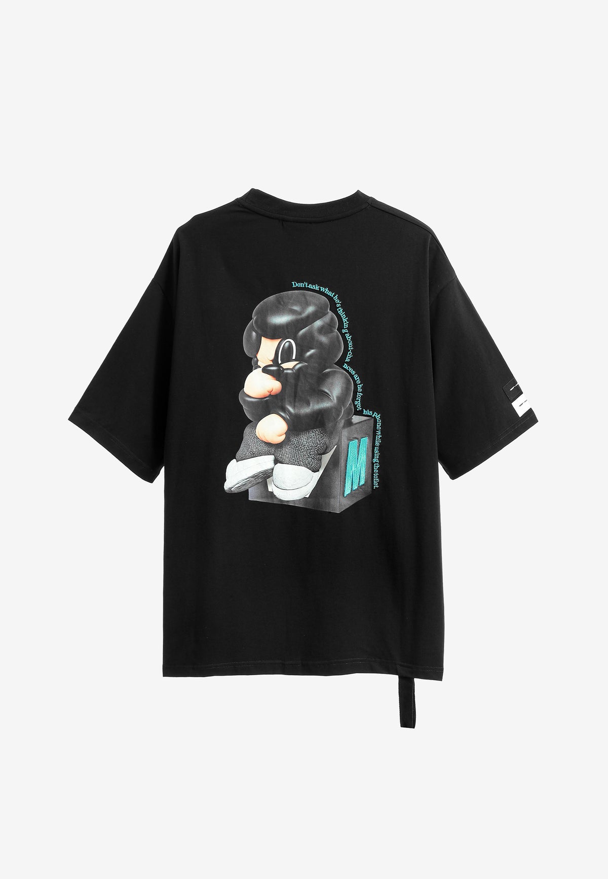 Camiseta Vanguard Dogs Thinker de corte relajado con print y frases bordadas | MWM [PS_COLORS:BLACK]