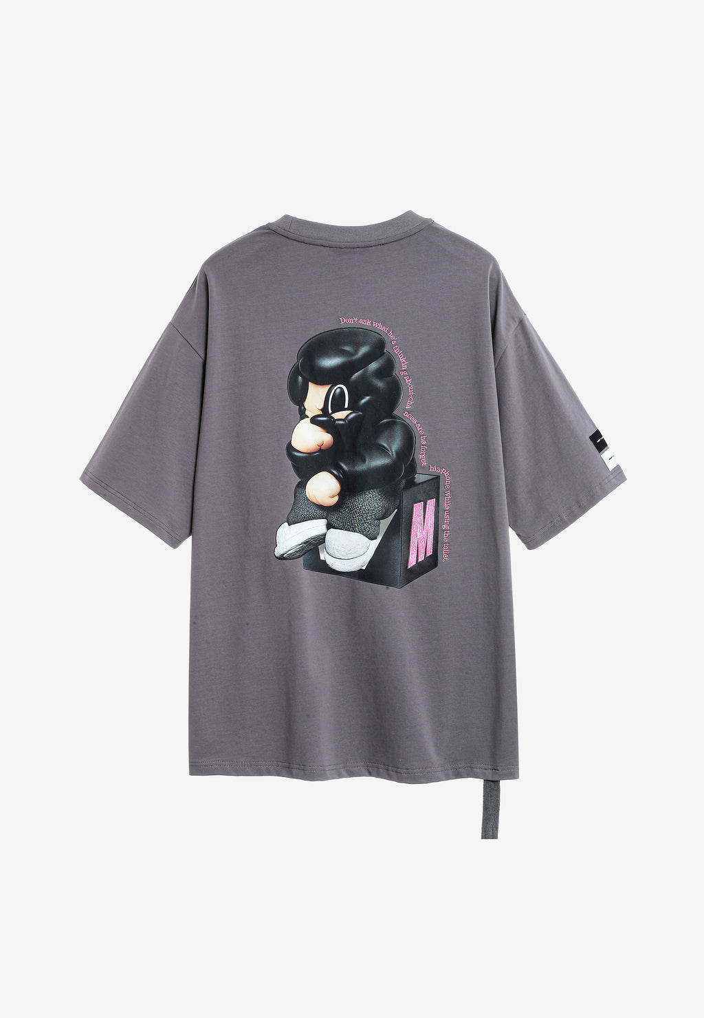 Camiseta Vanguard Dogs Thinker de corte relajado con print y frases bordadas | MWM [PS_COLORS:GREY]