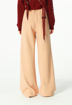 Pantalón palazzo de mujer de pierna ancha con efecto faja | MWM [PS_COLORS:BEIGE]