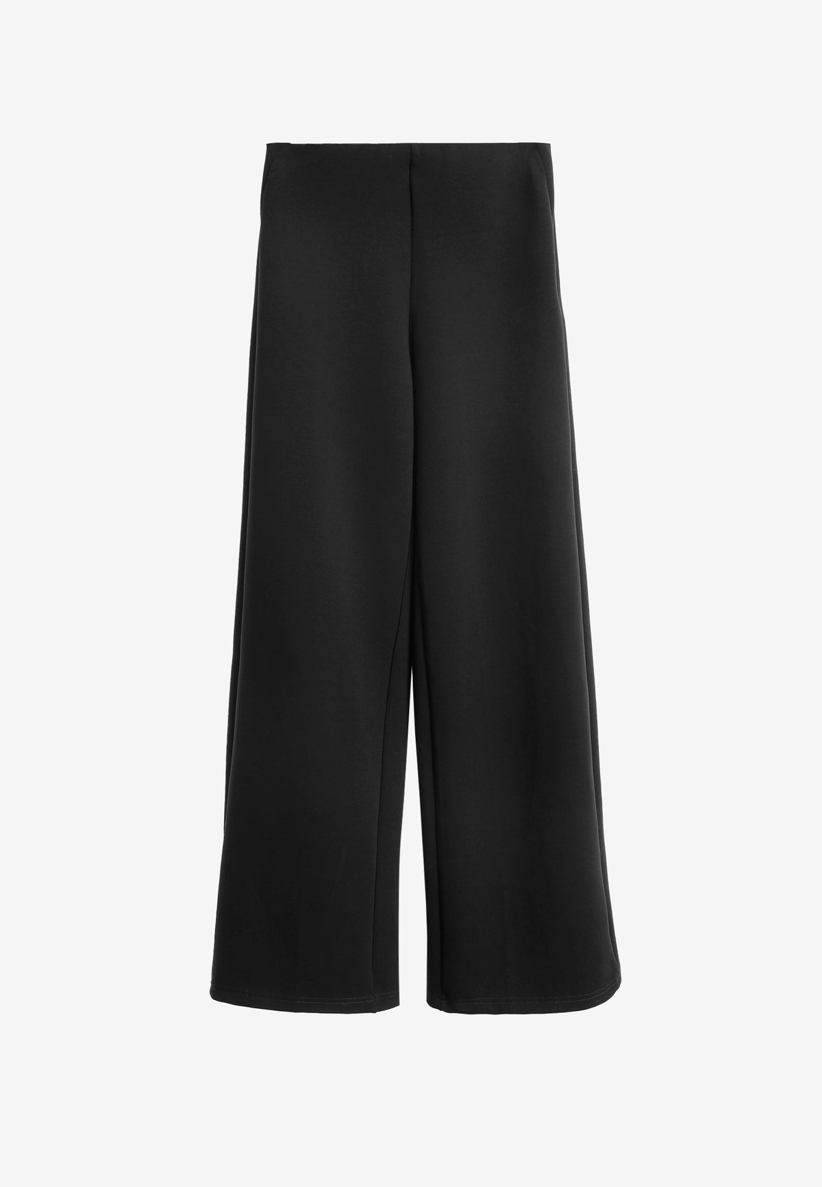 Pantalón palazzo de mujer de pierna ancha con efecto faja | MWM [PS_COLORS:BLACK]