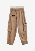Pantalón cargo de corte relajado con doble cintura y bolsillos laterales | MWM [PS_COLORS:BEIGE]