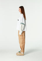 Pantalón cargo de corte relajado con doble cintura y bolsillos laterales | MWM [PS_COLORS:BEIGE]