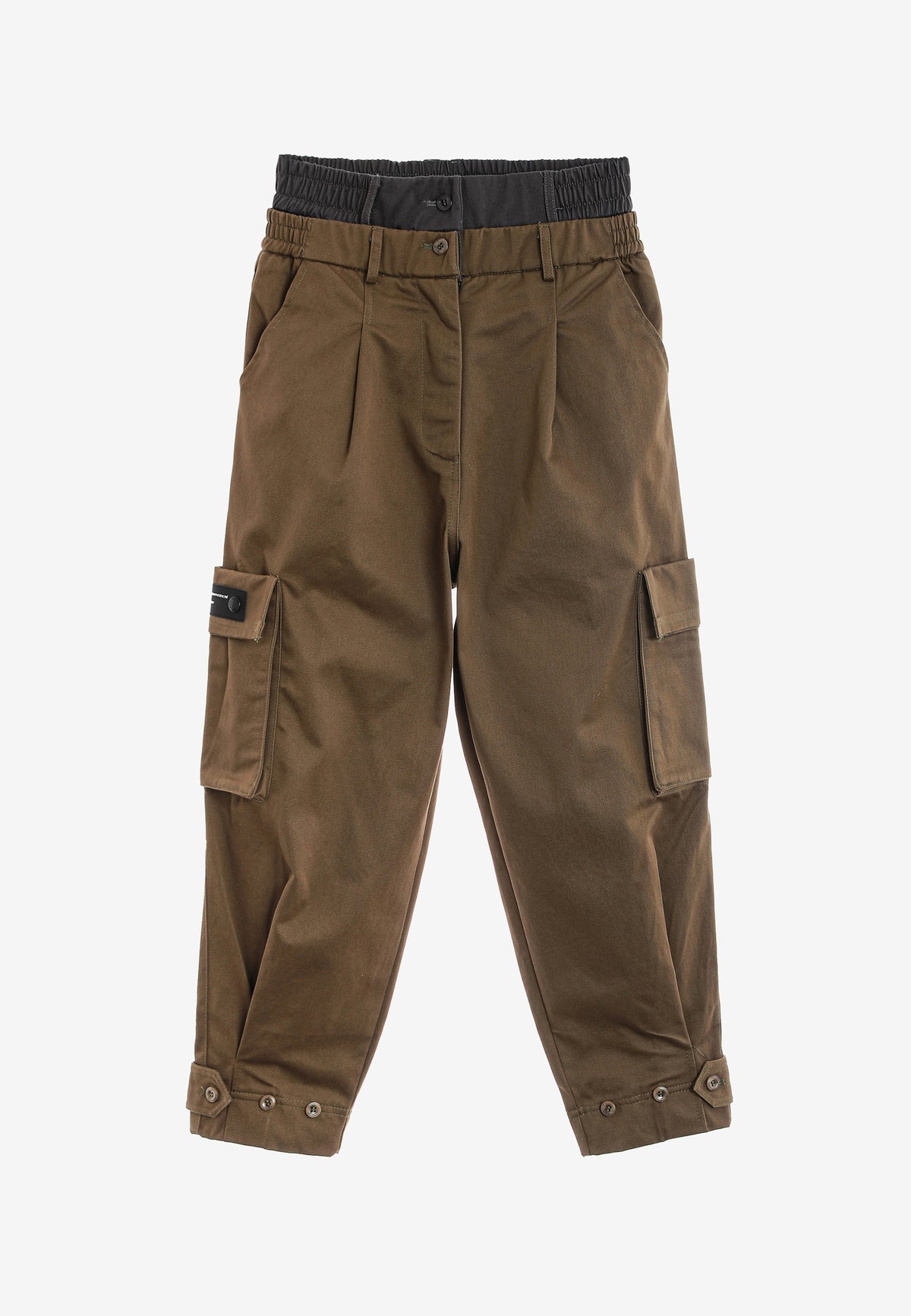Pantalón cargo de corte relajado con doble cintura y bolsillos laterales | MWM [PS_COLORS:KHAKI]