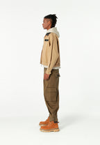 Pantalón cargo de corte relajado con doble cintura y bolsillos laterales | MWM [PS_COLORS:KHAKI]