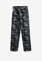 Pantalón de corte recto y relajado en jacquard de chenilla con brillo | MWM [PS_COLORS:BLACK]