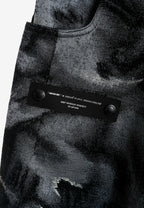 Pantalón de corte recto y relajado en jacquard de chenilla con brillo | MWM [PS_COLORS:BLACK]