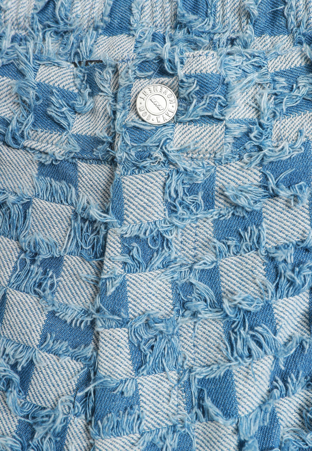 Pantalón de corte recto y relajado en jacquard de chenilla con brillo | MWM [PS_COLORS:BLUE]