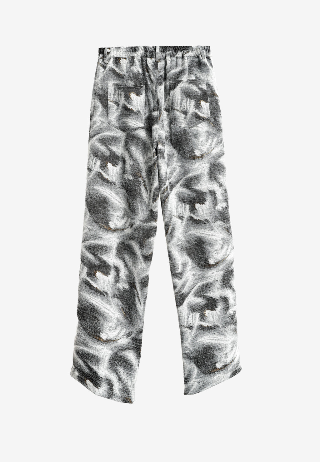 Pantalón de corte recto y relajado en jacquard de chenilla con brillo | MWM [PS_COLORS:GREY]