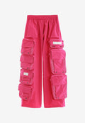 Pantalón técnico de pierna ancha con multibolsillos laterales y bajos ajustables | MWM [PS_COLORS:FUCHSIA]