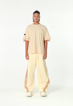 Pantalón barrel con cintas asimétricas MWM y bajos ajustables | MWM [PS_COLORS:BEIGE]